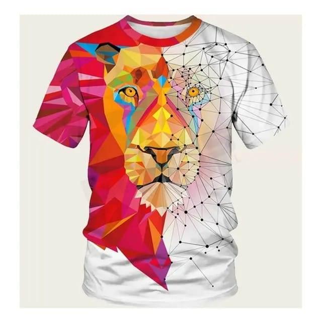 3D Lion Tshirt For Men | Generic 3D Lion Print Short Sleeve Tee Top - UD FABRIC - Your Style our Design