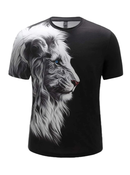 3D BLACK LION TSHIRT - UD FABRIC - Your Style our Design