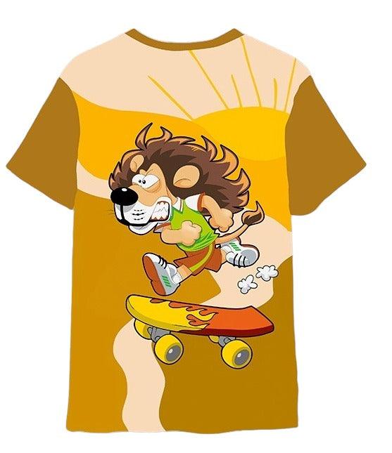 Kids 3D Animal Tshirt- Yellow - UD FABRIC - Your Style our Design