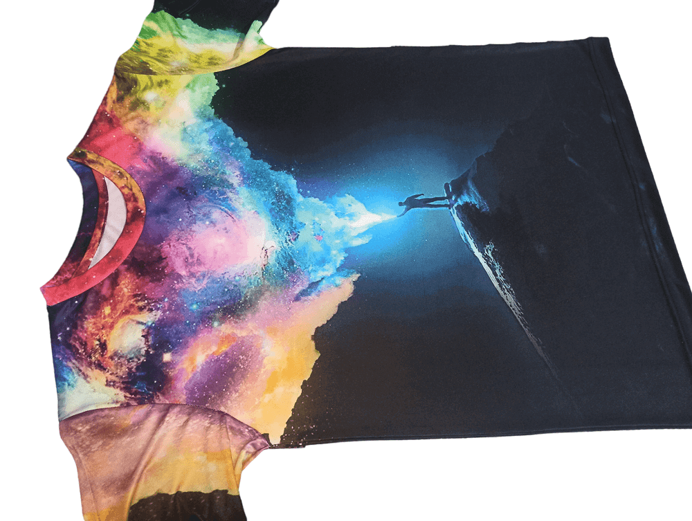 3D Galaxy & Figure Graphic Print Short Sleeve Tshirt for Men - UD FABRIC - Unique Style Unique Design