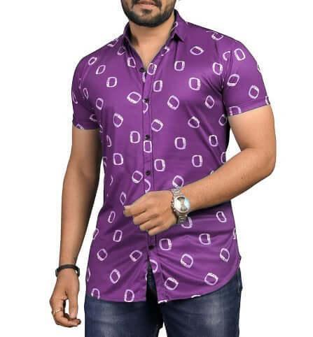 Half Sleeves Shirts for Men - Maroon - UD FABRIC - Unique Style Unique Design