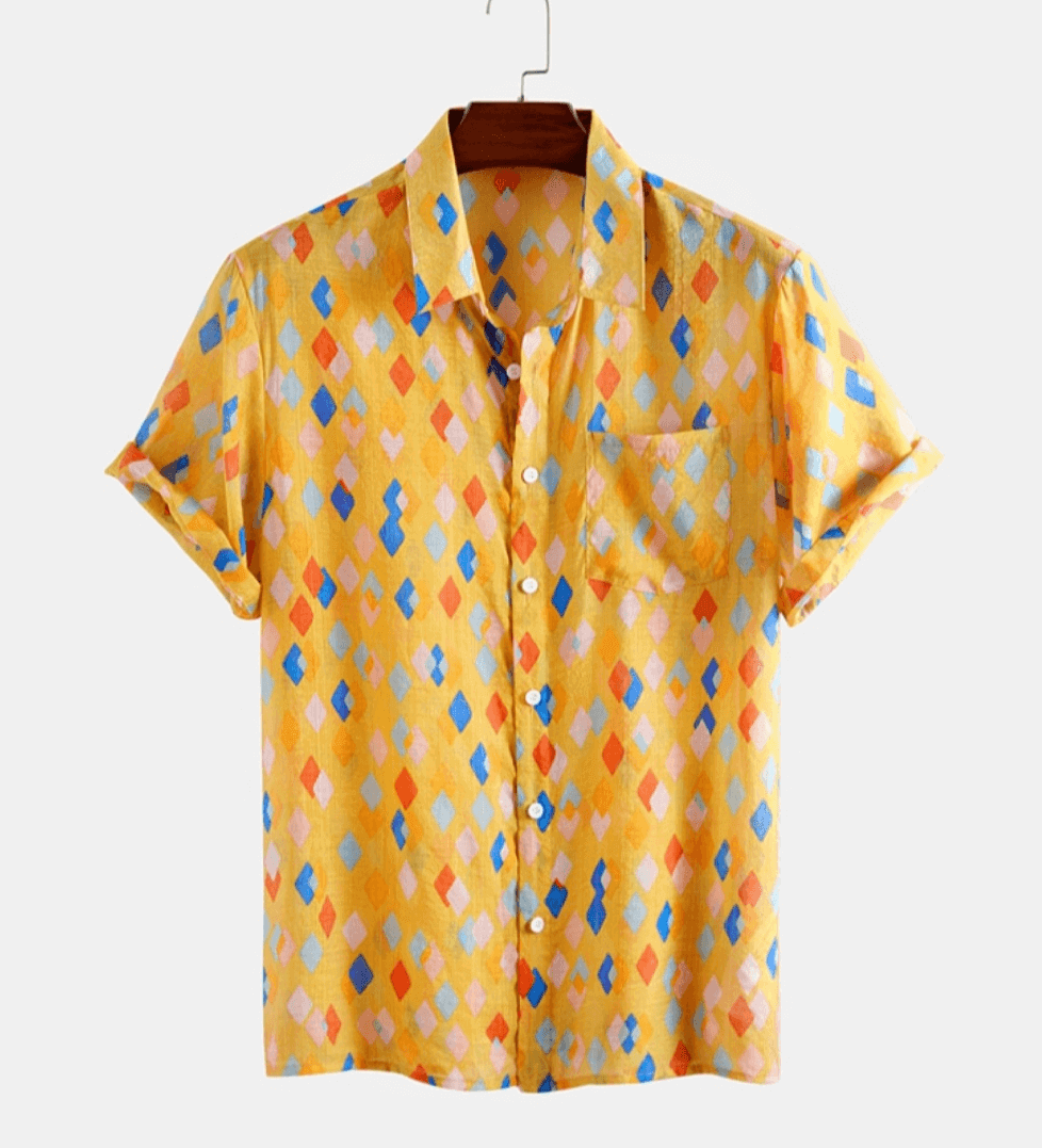 White Casual Lycra Floral Printed Shirt for Men - UD FABRIC - Unique Style Unique Design