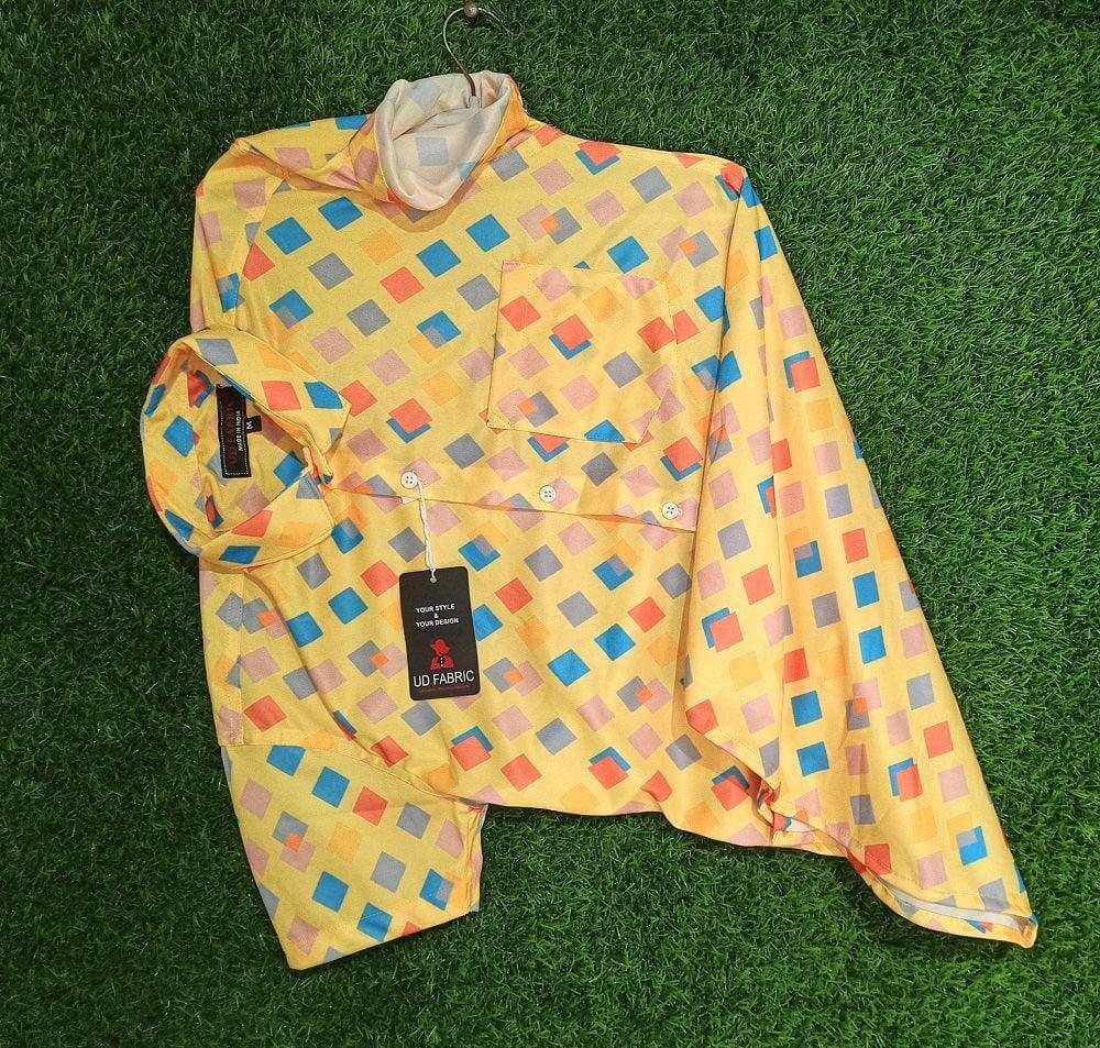 White Casual Lycra Floral Printed Shirt for Men - UD FABRIC - Unique Style Unique Design