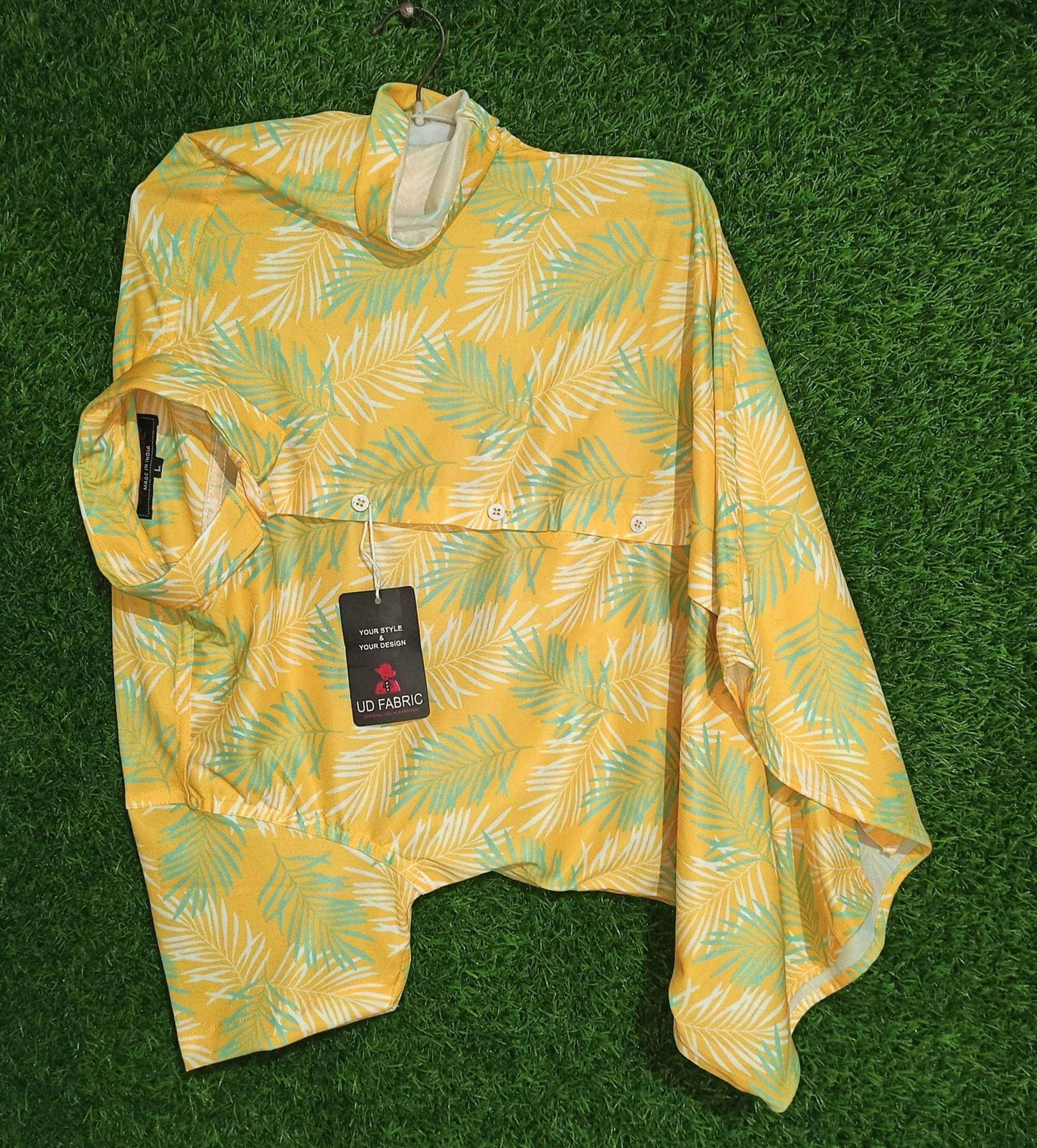 White Casual Lycra Floral Printed Shirt for Men - UD FABRIC - Unique Style Unique Design