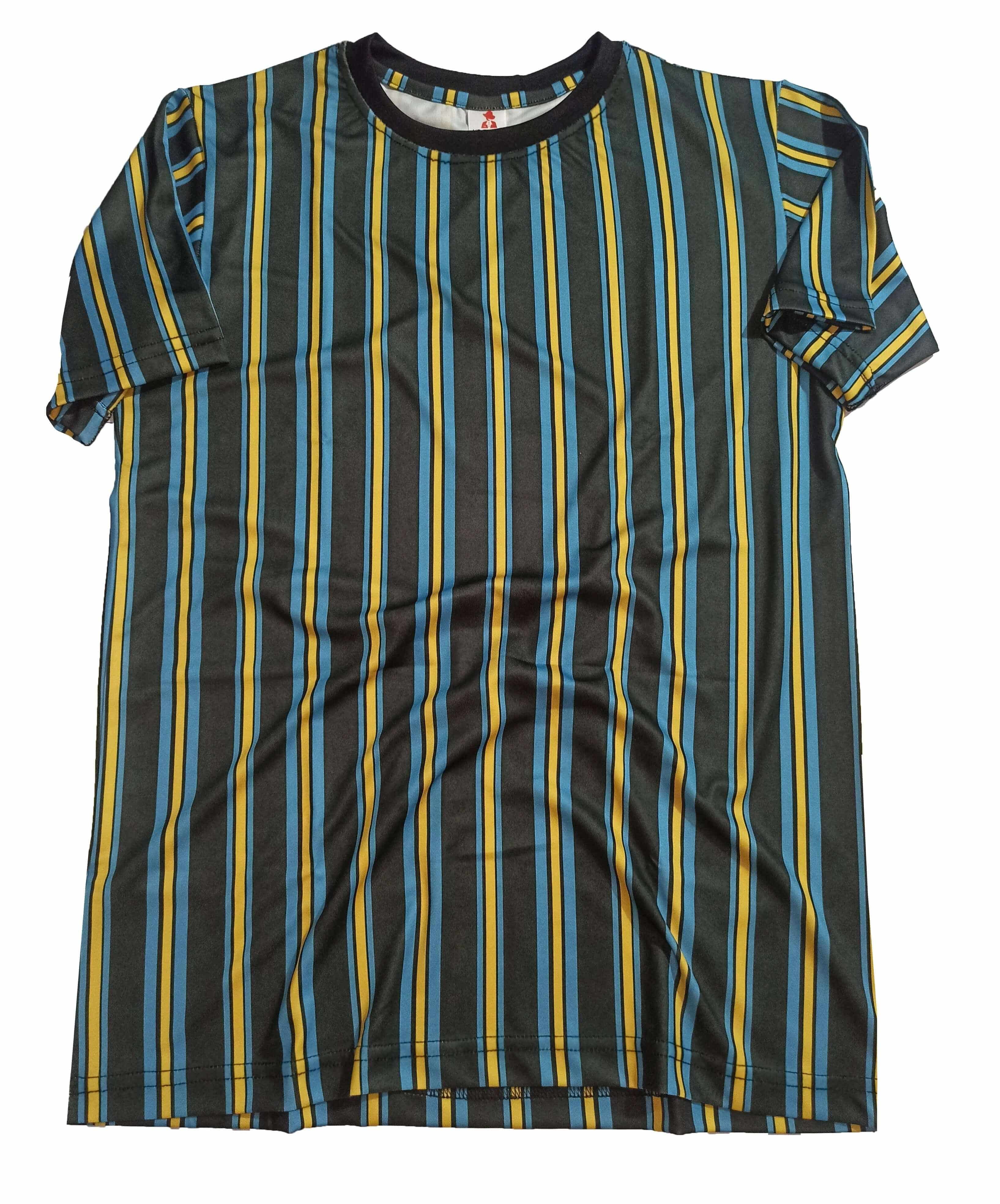 Men's Short Sleeve Striped Printed Multi Color T-Shirts - UD FABRIC - Your Style our Design