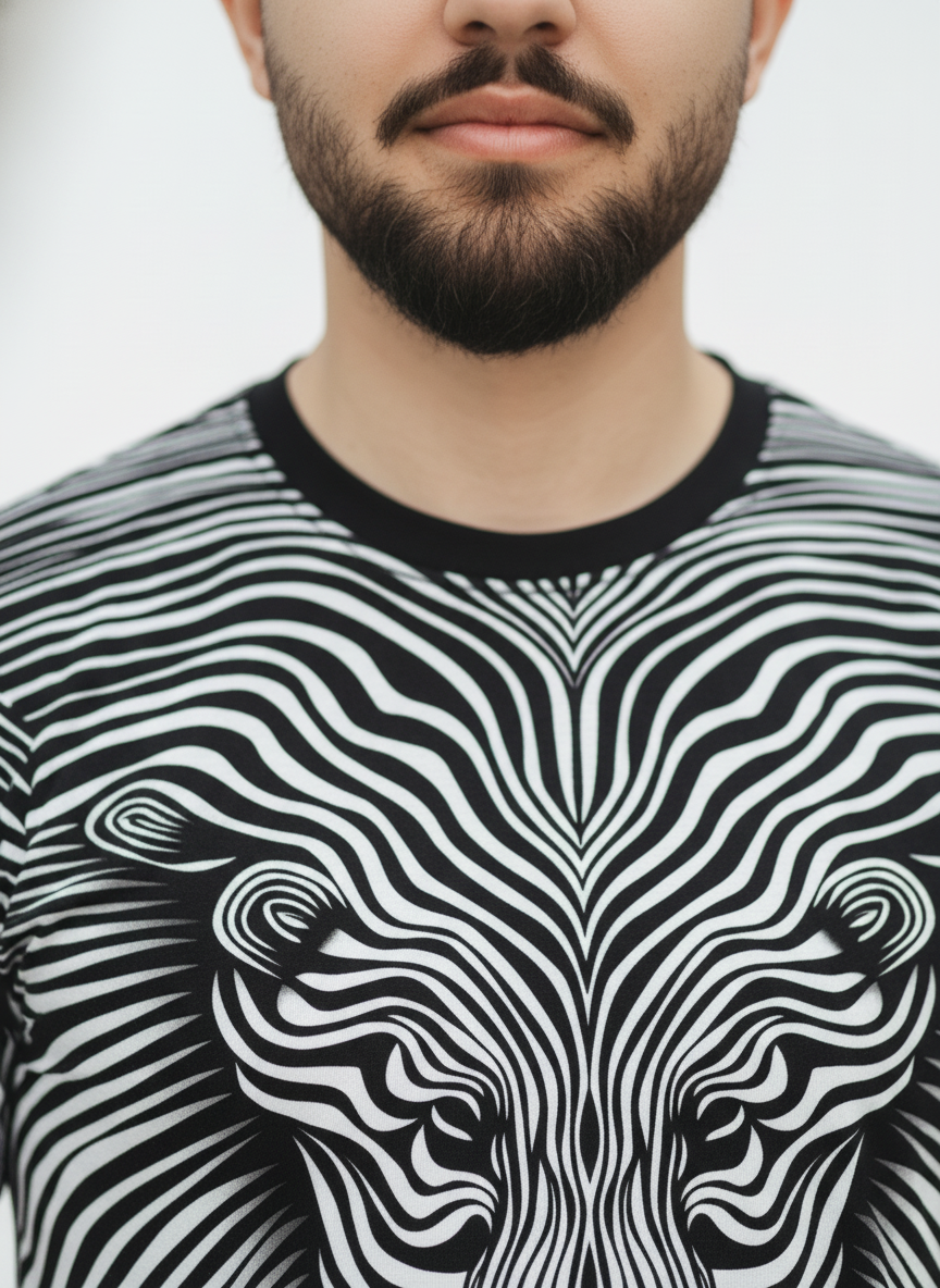 PACK 2 Men's Printed T-Shirt | Trendy Graphic Print T-Shirts for Men ( Galaxy - White Lion