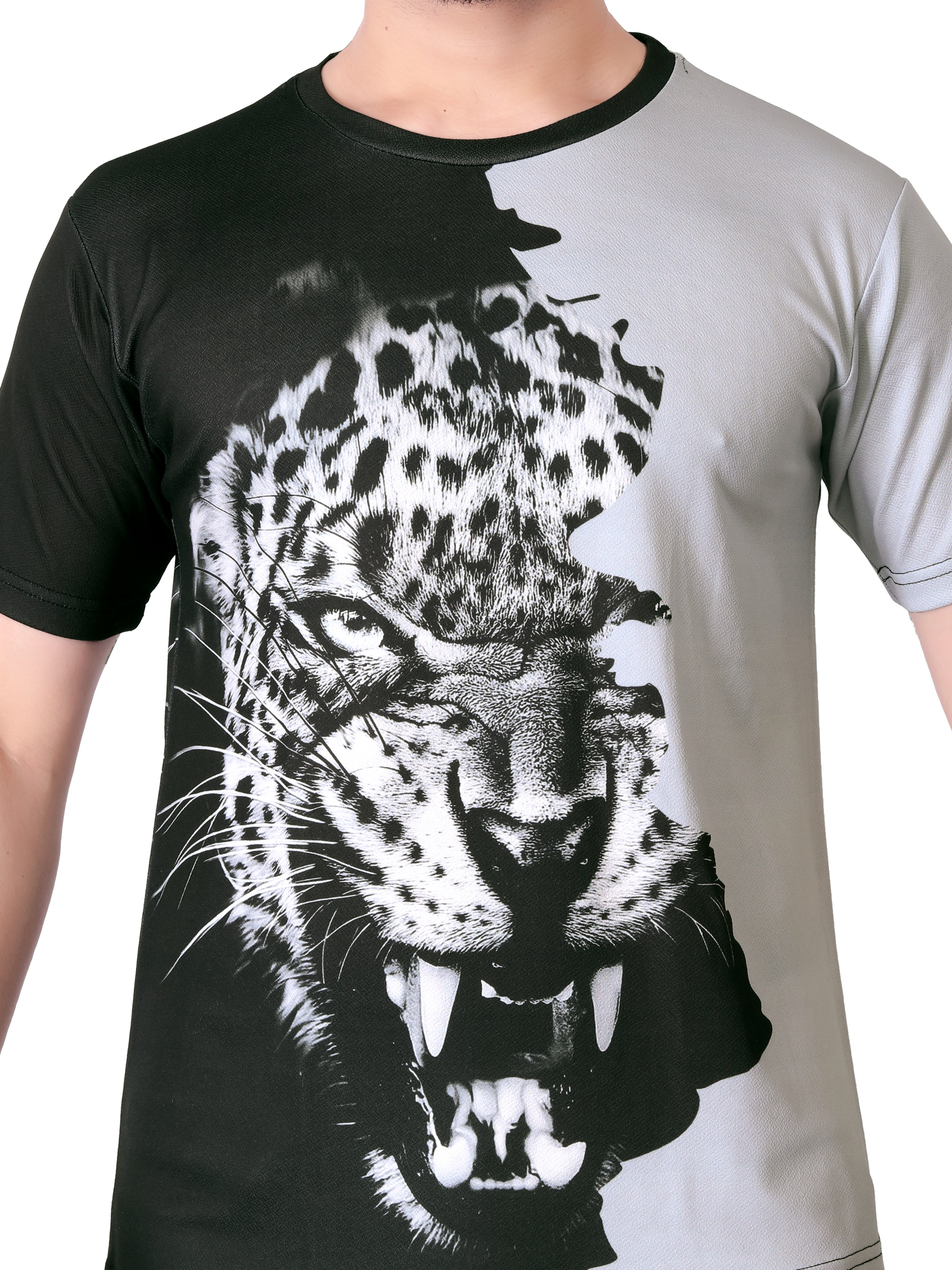 T-shirt Men 3D Leopard Print Tee - Leopard Print Tshirt For Men