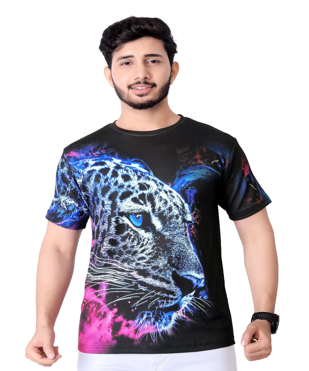 Combo of 2 Animal Face Round Neck 3D T-Shirts with Lightning Design | Combo | 2 T-Shirts | Animal Face | Round Neck | 3D Design | Lightning Design |