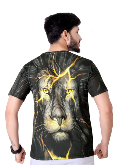 Lion T Shirt Men Animal Shirt Lightning Lions King for Men Short Sleeve