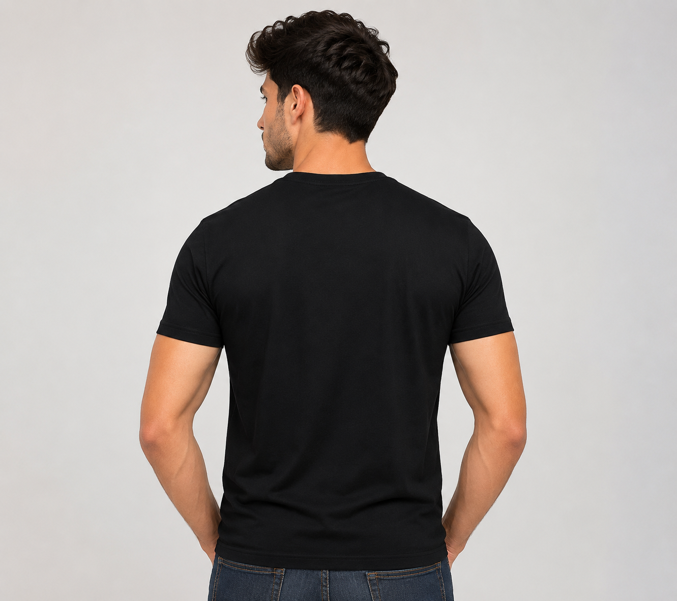 Men's Golden Deer Graphic Printed T-Shirt | Black Regular Fit PolyCotton Tee