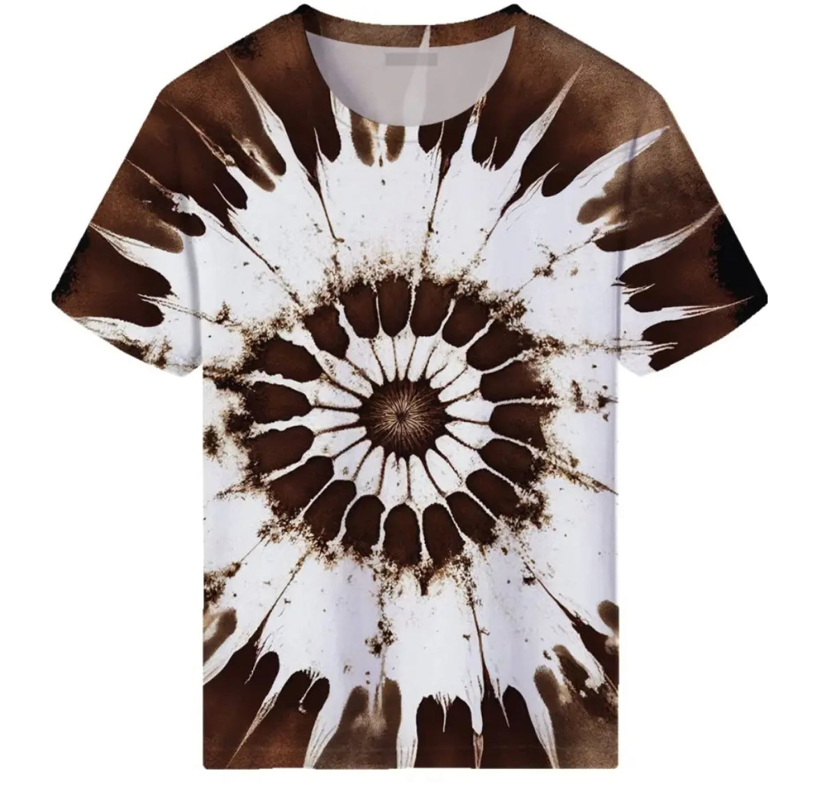 Tie Dye Style Colorfull T-Shirts for Men Spiral Streak Print Shirt with Short Sleeves - Green