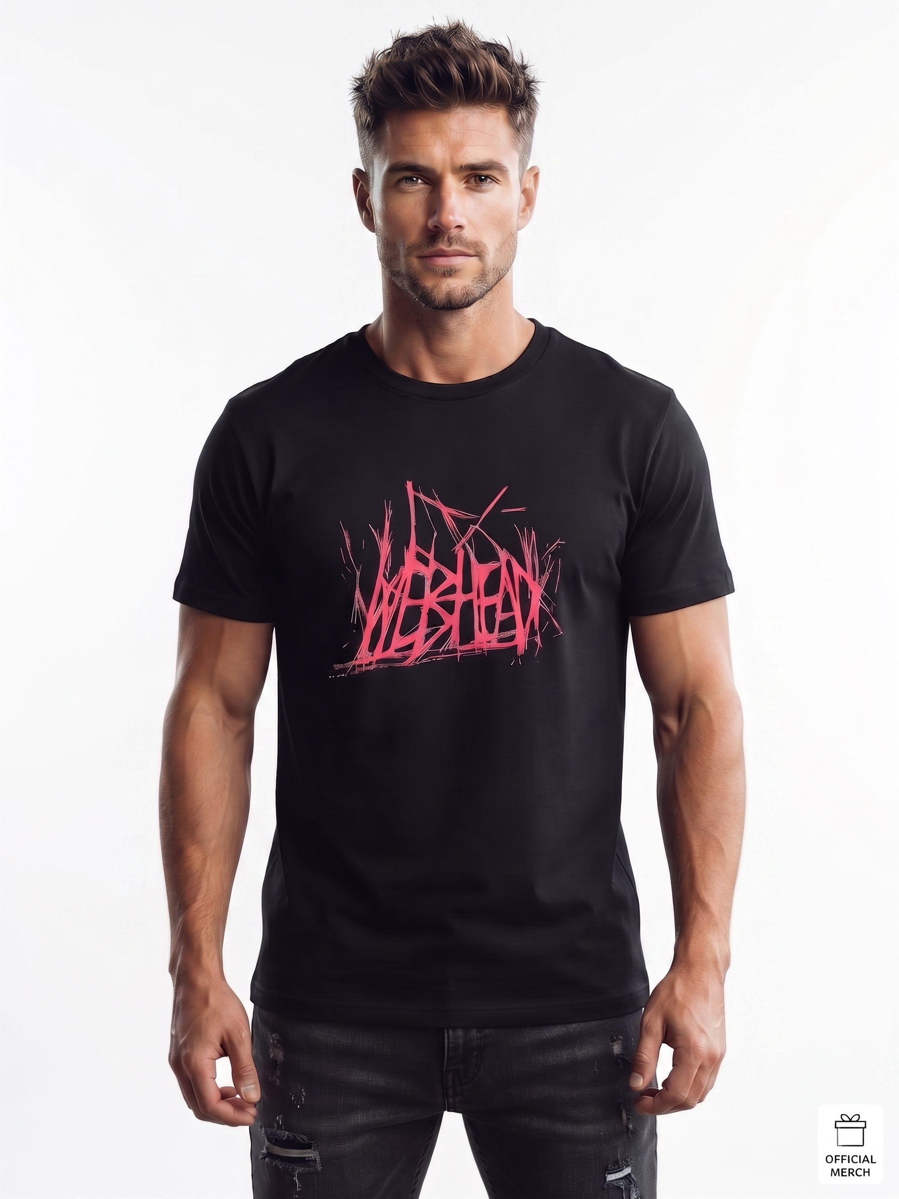 Men's Pink Graffiti Spider Graphic Printed T-Shirt | Black Streetwear Tee