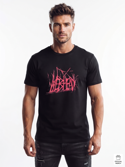Men's Pink Graffiti Spider Graphic Printed T-Shirt | Black Streetwear Tee