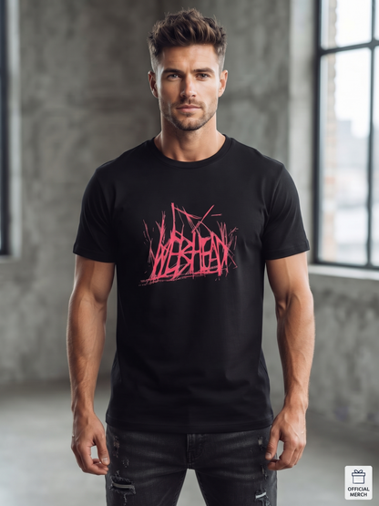 Men's Pink Graffiti Spider Graphic Printed T-Shirt | Black Streetwear Tee
