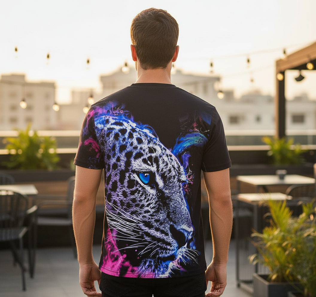 T-shirt, Men's Casual Street Style Stretch Round Neck Tee Shirt For Summer