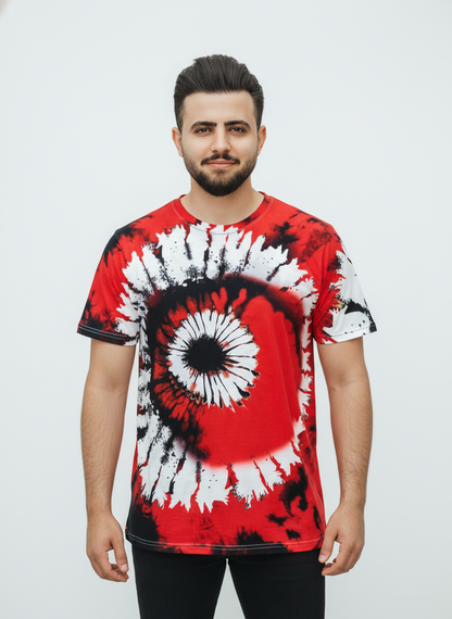 2-Pack Men's 3D Realistic Lion Graphic T-Shirts 2-Pack ( Black-Red)