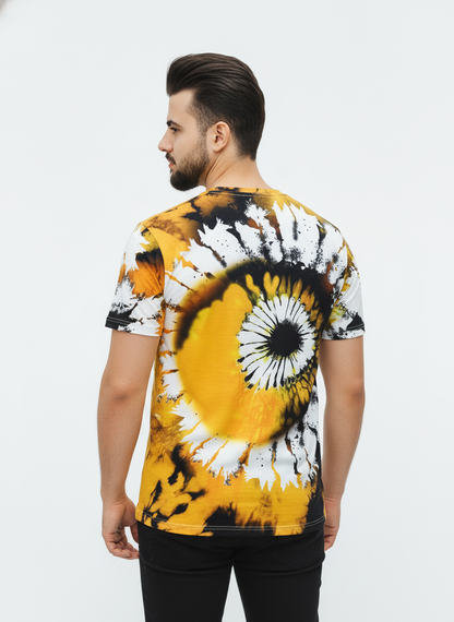 2-Pack Men's 3D Realistic Lion Graphic T-Shirts 2-Pack ( Black-Yellow )