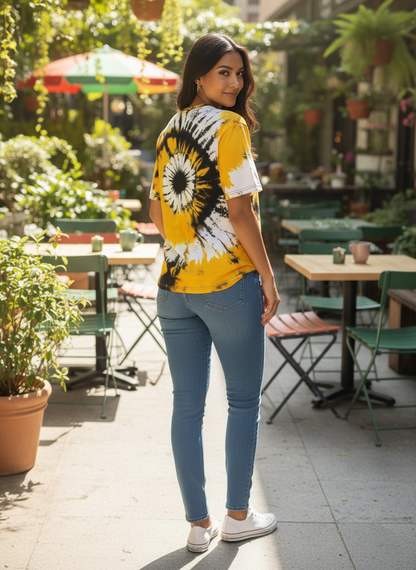 Color Block Printed Polycotton Half Sleeve Oversized Animal T-Shirt for Women