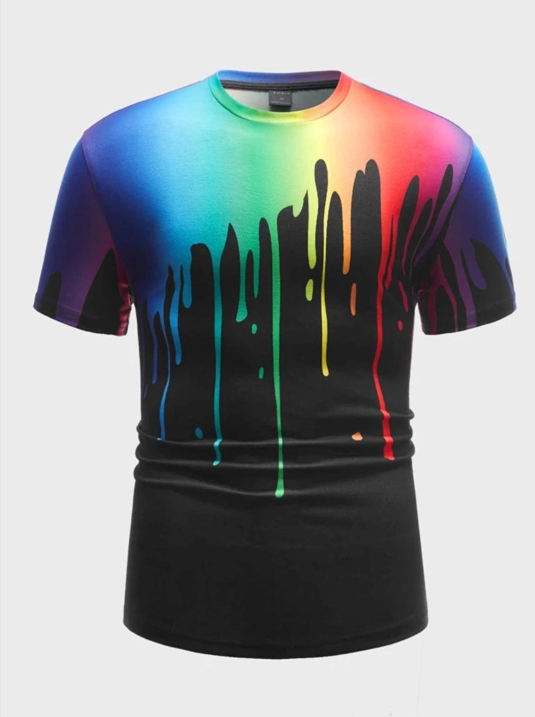 Men 3D Ombre Reflective Color Print T-shirt light-weight Tee Top - UD FABRIC - Your Style our Design