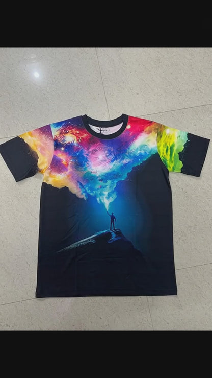Galaxy Printed Oversized Women’s T-Shirt | Polycotton Half Sleeve Casual Tee