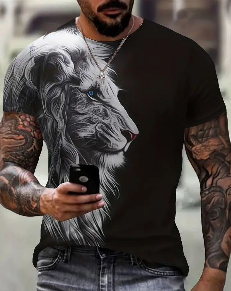 Black Lion Short Sleeve 3D T Shirts
