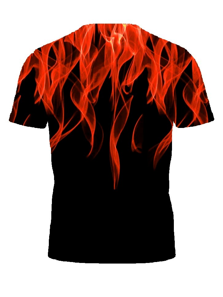 Cool 3D Flame Print T-Shirt Casual Funny Fire Pattern Pullover Unisex Fashion Tops Red - UD FABRIC - Your Style our Design