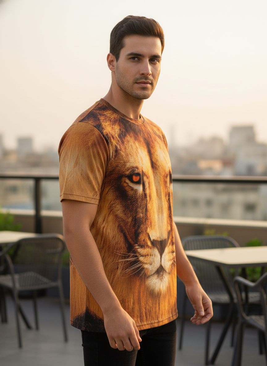 Roaring Lion 3D Mens Tee