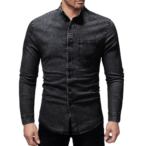 UD FABRIC Denim Casual Shirt for Men's - Black - UD FABRIC - Your Style our Design