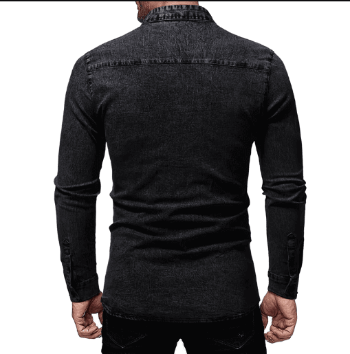 UD FABRIC Denim Casual Shirt for Men's - Black - UD FABRIC - Your Style our Design