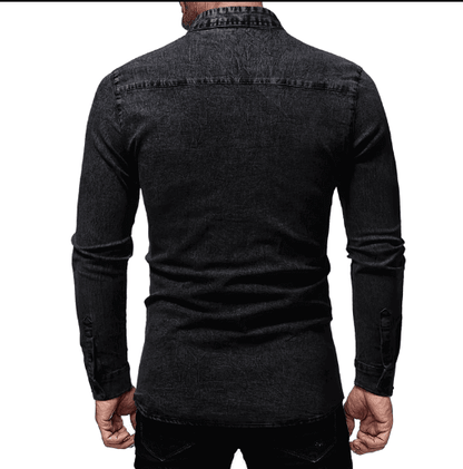 UD FABRIC Denim Casual Shirt for Men's - Black - UD FABRIC - Your Style our Design