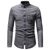 UD FABRIC Denim Casual Shirt for Men's - Black - UD FABRIC - Your Style our Design