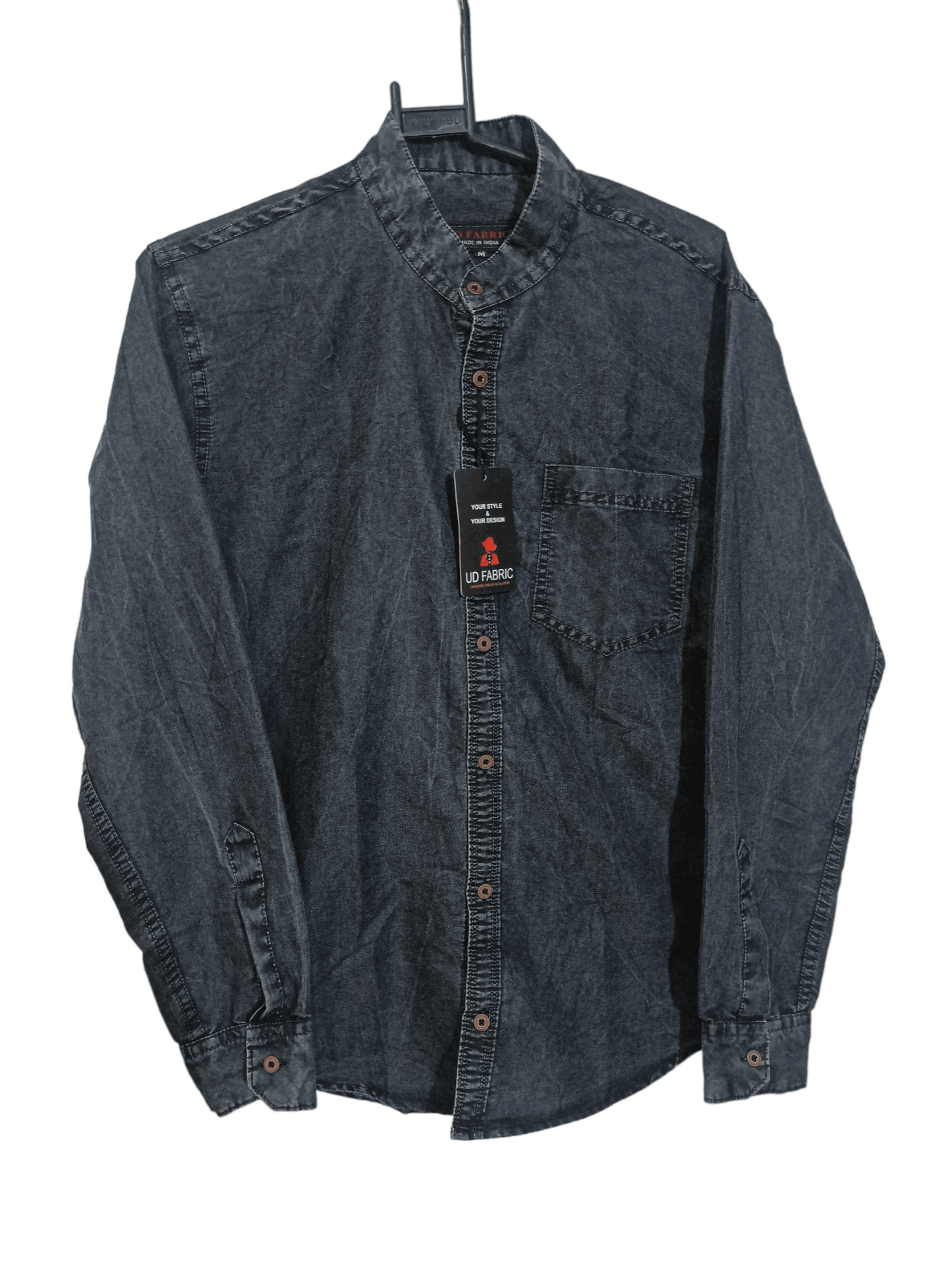 UD FABRIC Denim Casual Shirt for Men's - Black - UD FABRIC - Your Style our Design