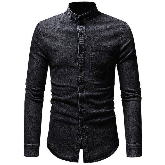 UD FABRIC Grey Denim Casual Shirt for Men's - Grey - UD FABRIC - Your Style our Design