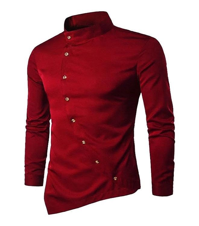 UD FABRIC Men’s Cotton Curve Full Sleeve Short Kurta-Maroon - UD FABRIC - Your Style our Design