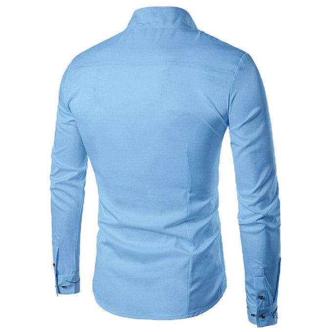 UDFABRIC Men’s Cotton Curve Full Sleeve Slim Fit Kurta -Blue - UD FABRIC - Your Style our Design