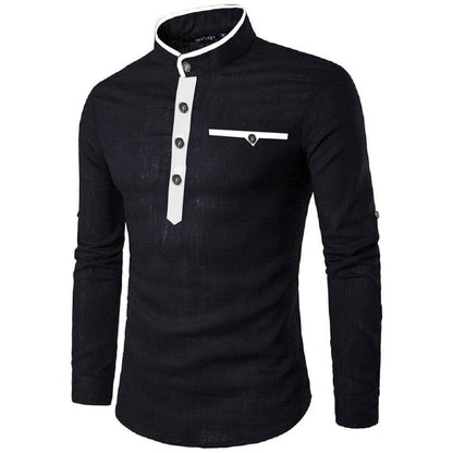 UDFABRIC Solid Cotton Casual Short Kurta For Men's - Black - UD FABRIC - Your Style our Design