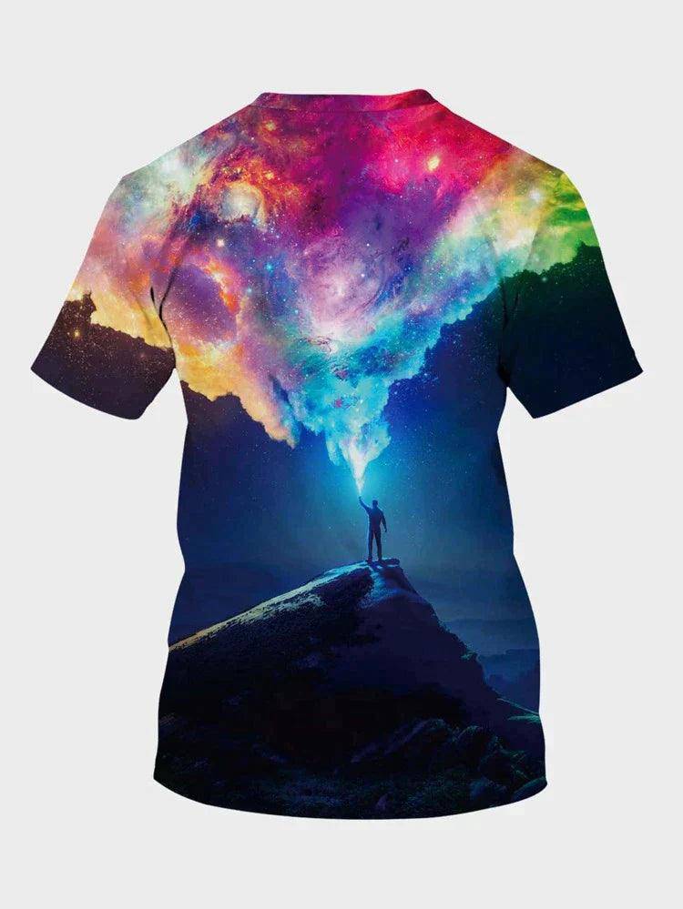 3D Galaxy & Figure Graphic Print Tshirt - UD FABRIC - Your Style our Design