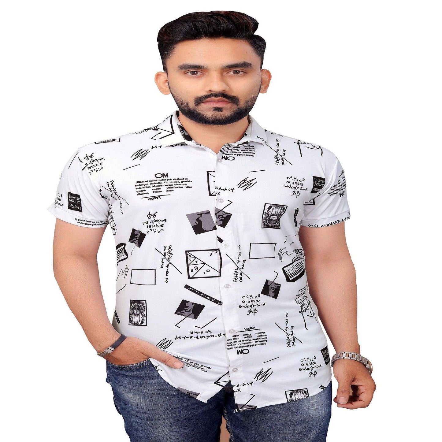 Ud Fabric Stylish Short Sleeve Shirt for Men - Black - UD FABRIC - Your Style our Design