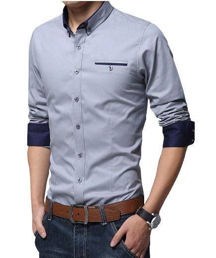 UDFABRIC BLUE MEN'S CASUAL SLIM FIT SHIRT -Grey - UD FABRIC - Your Style our Design
