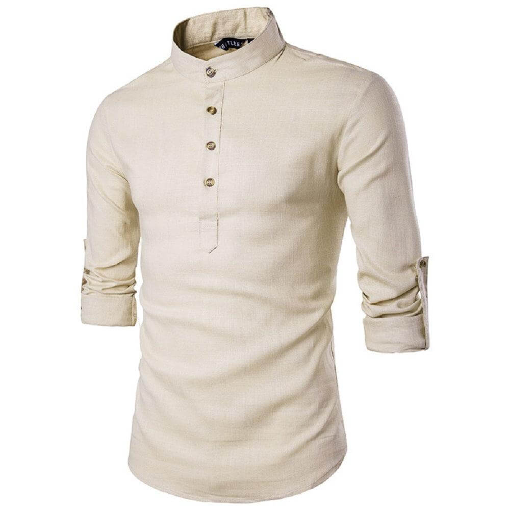 UDFABRIC Plain Short Kurta For Men's - Cream - UD FABRIC - Your Style our Design