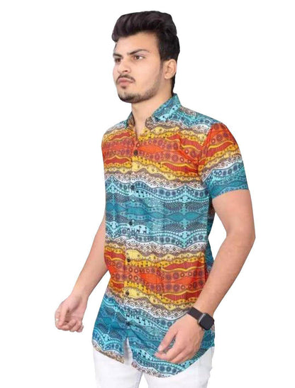 Hawaiian Shirts | Stretch Short Sleeve Printed Shirt for Men - UD FABRIC - Your Style our Design