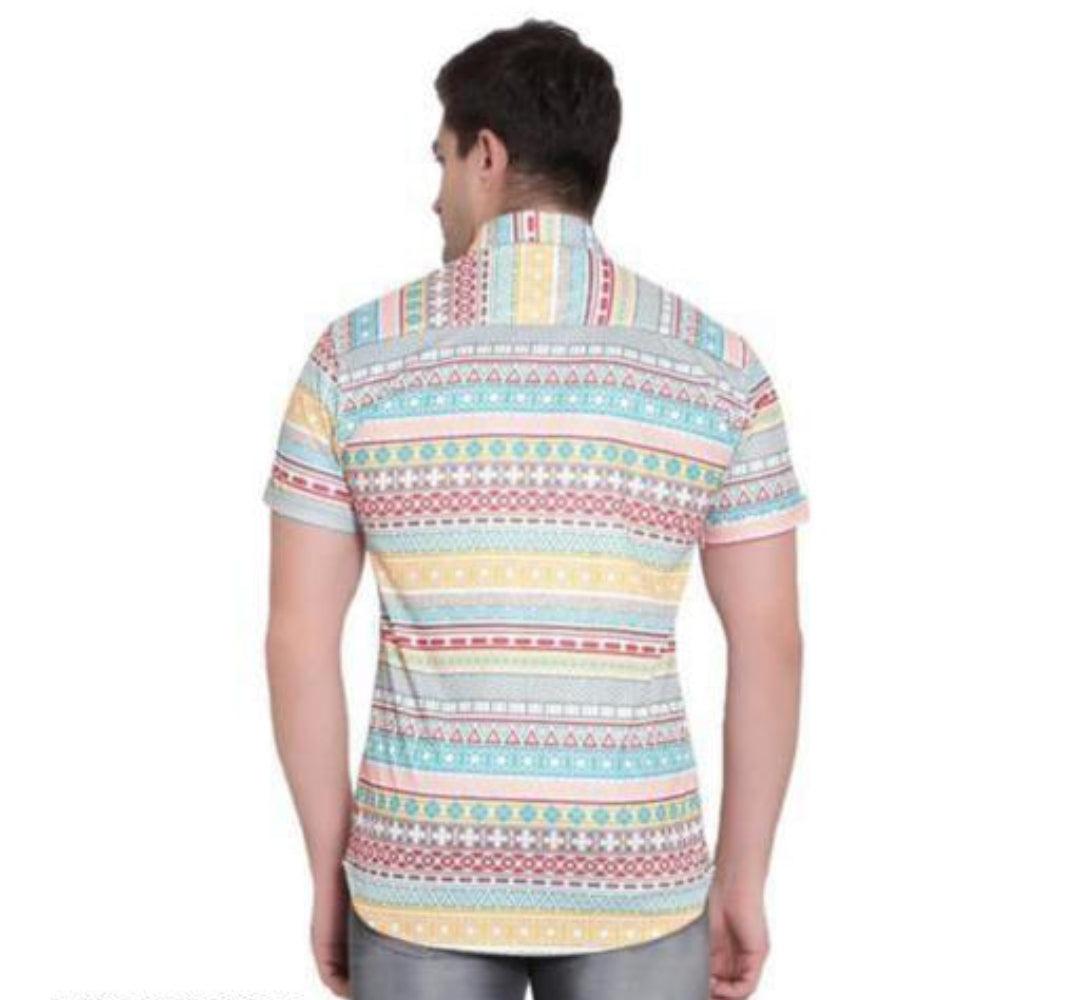 Hawaiian Shirts | Stretch Short Sleeve Printed Shirt for Men -Multicolor -1 - UD FABRIC - Your Style our Design