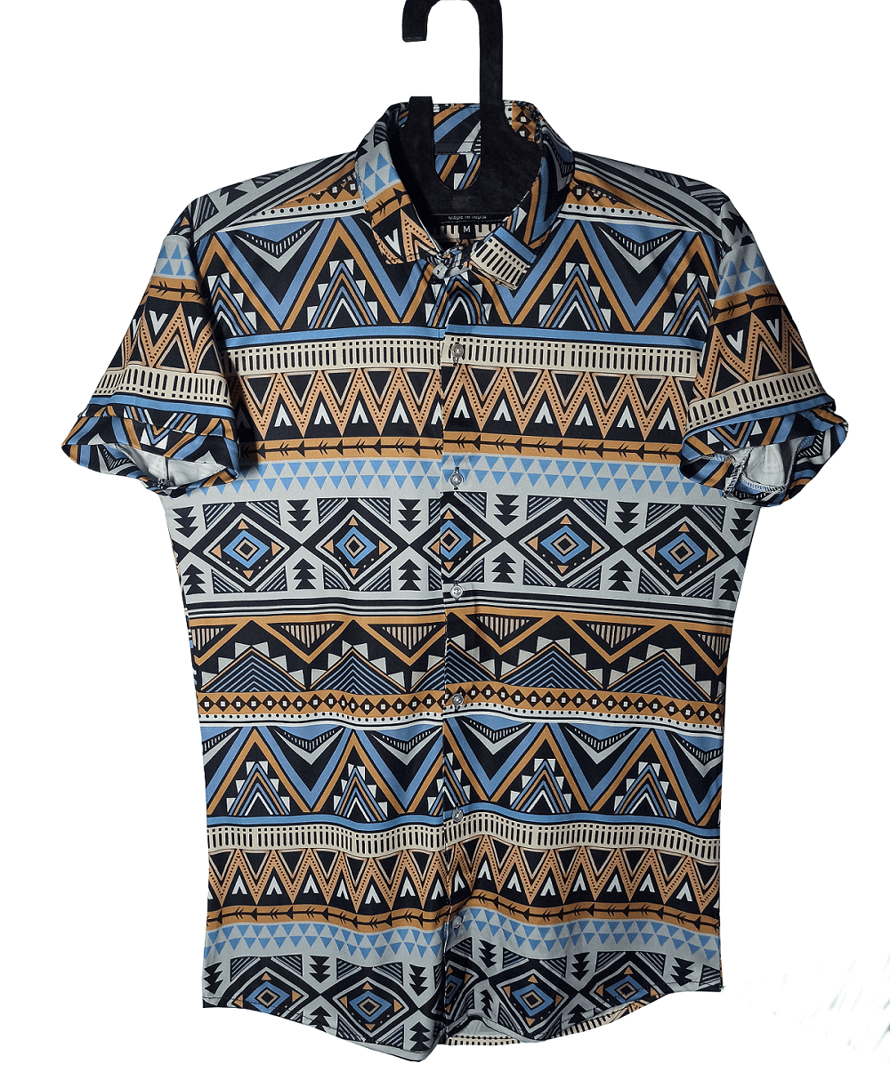 Hawaiian Shirts | Stretch Short Sleeve Printed Shirt for Men -Multicolor -2 - UD FABRIC - Unique Style Unique Design