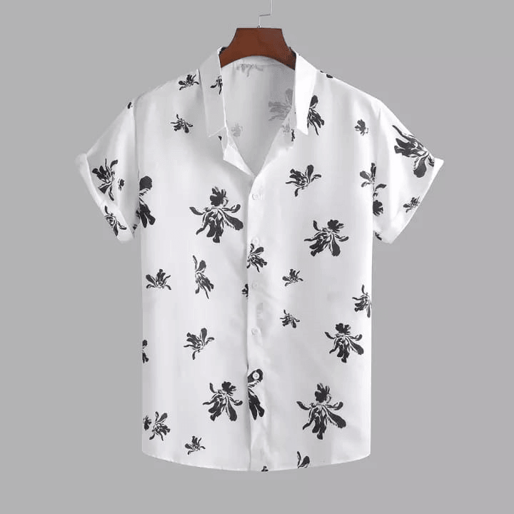 Gold Casual Lycra Floral Printed Shirt for Men - UD FABRIC - Your Style our Design