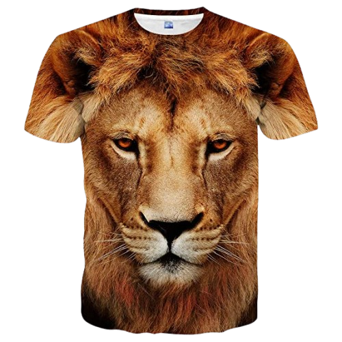 Combo - Pack of - 2 Lion T-shirt Men's Casual Street Style Stretch Round Neck Tee Shirt For Summer. White - Gold