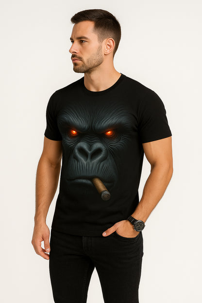 3D Gorilla Monkey Polyblend Print T-shirt For Men