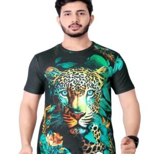 Vintage Animal T Shirt For Men 3D Fierce Leopard Print Tees Summer Short Sleeve Holiday T-Shirts Loose Clothing O-neck Pullover
