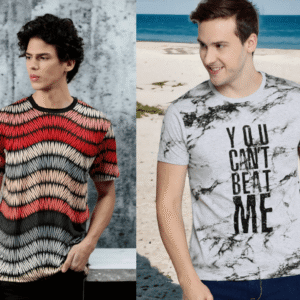 Pack of - 2 Short Sleeve Mens Sublimation T-Shirt - Marron - Lite Grey